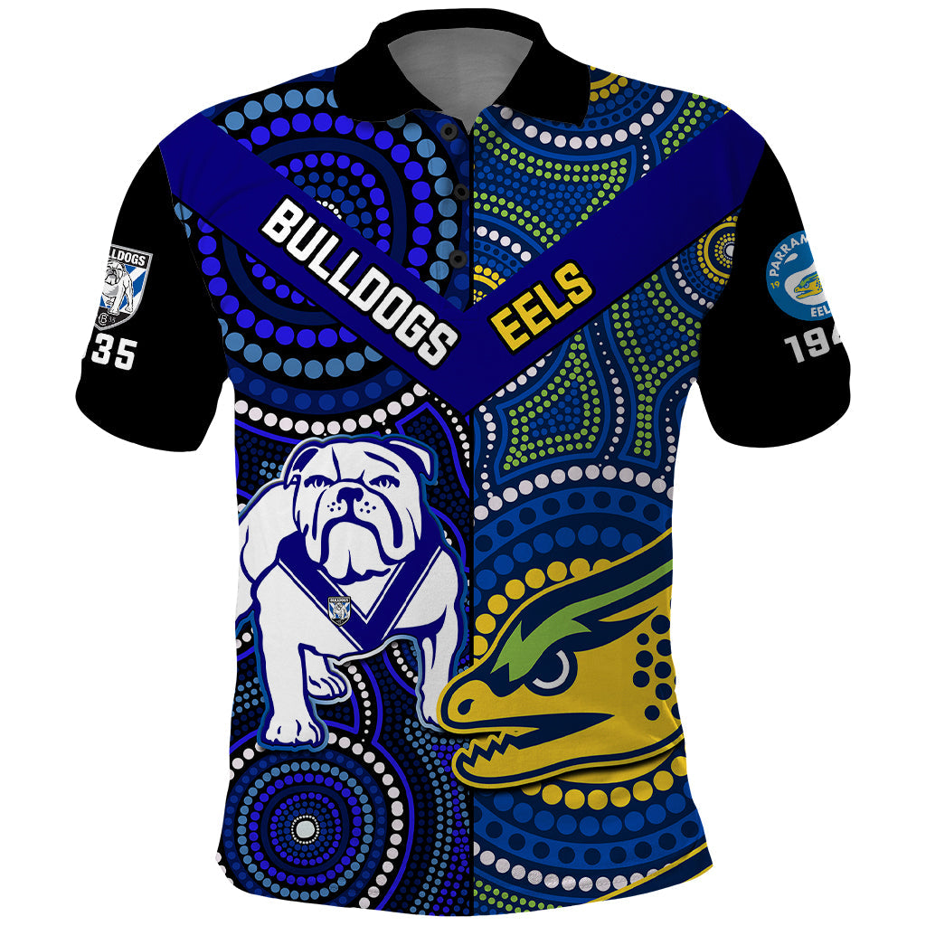Bulldogs Mix Parramatta Eels Rugby Polo Shirt Aboriginal Version - Vibe Hoodie Shop