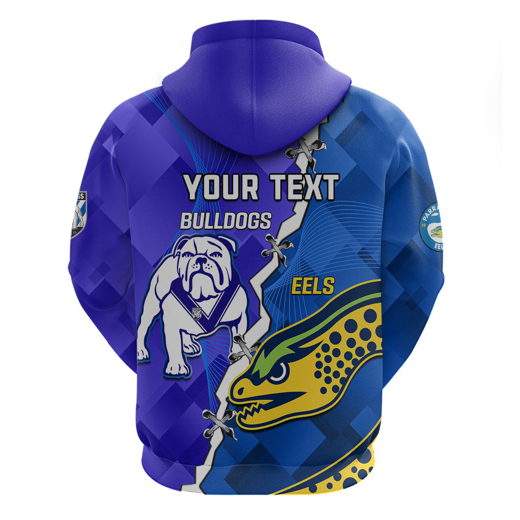 Personalised Bulldogs Mix Parramatta Eels Rugby Hoodie Sporty Version - Vibe Hoodie Shop