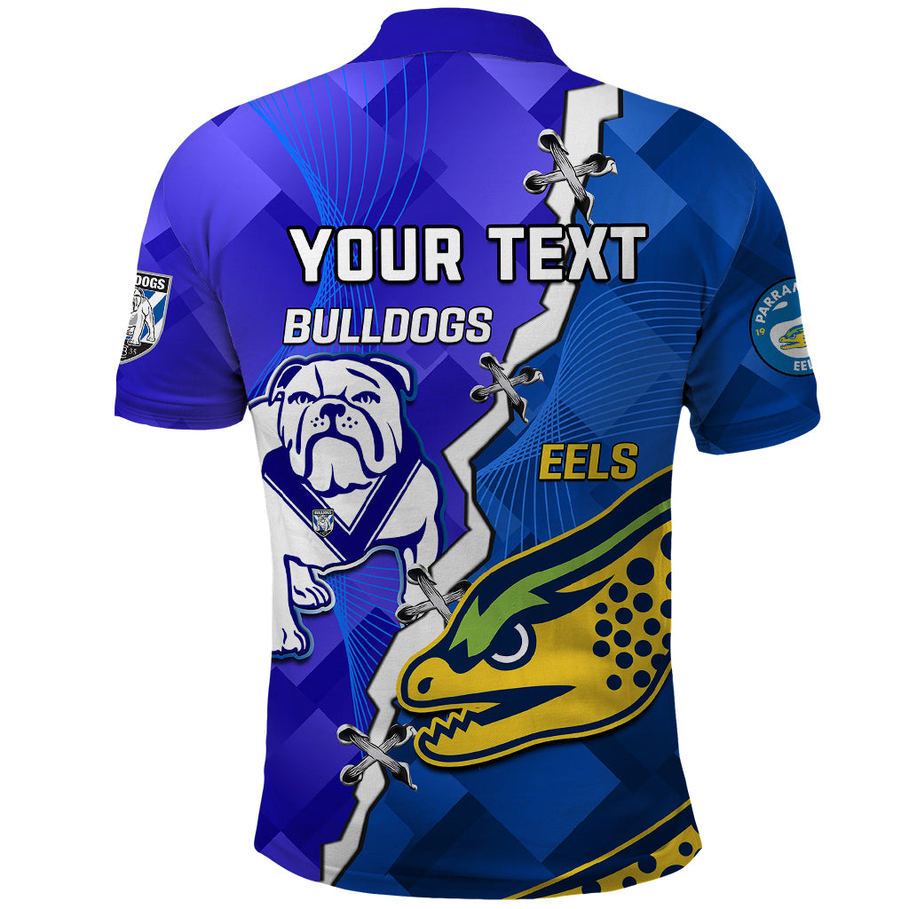 Personalised Bulldogs Mix Parramatta Eels Rugby Polo Shirt Sporty Version - Vibe Hoodie Shop