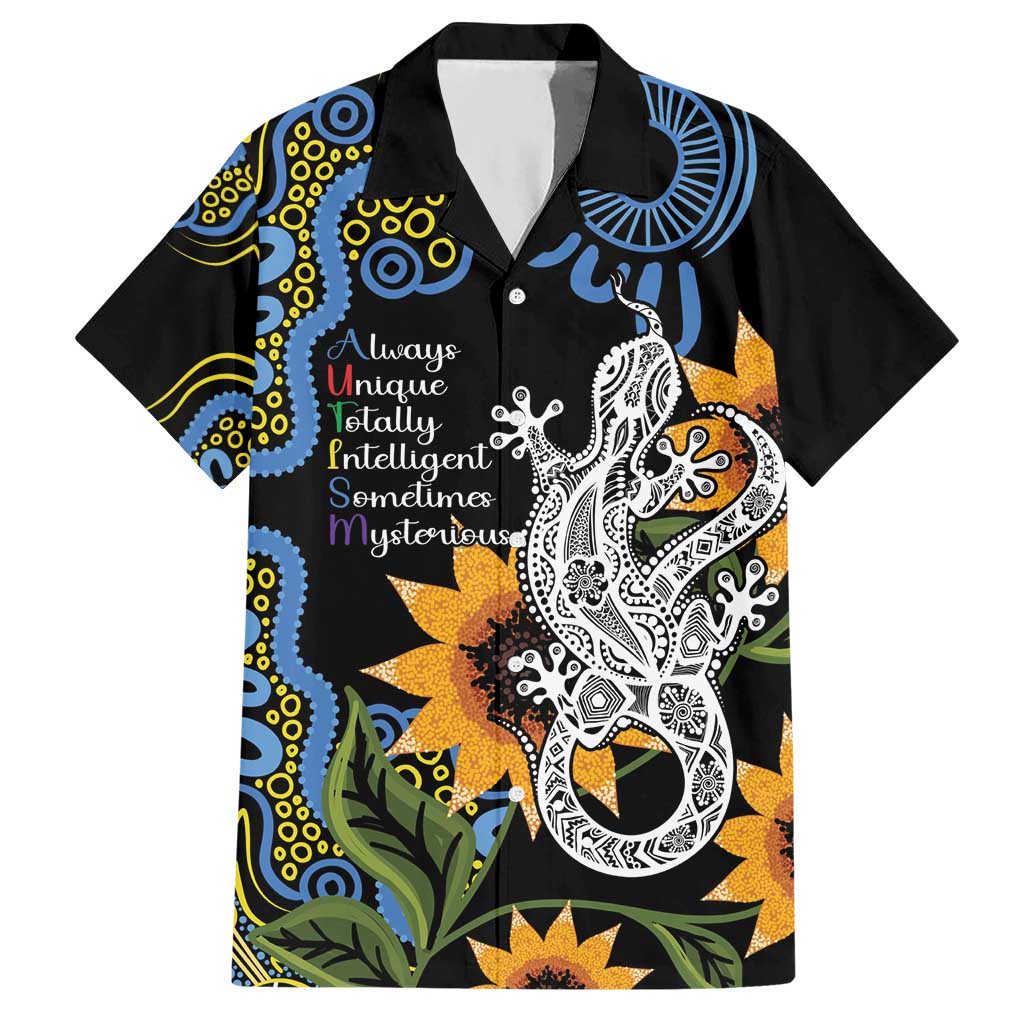 Australia Autism Awareness Hawaiian Shirt Brave Strong Aussie Lizard Aboriginal Art - Vibe Hoodie Shop