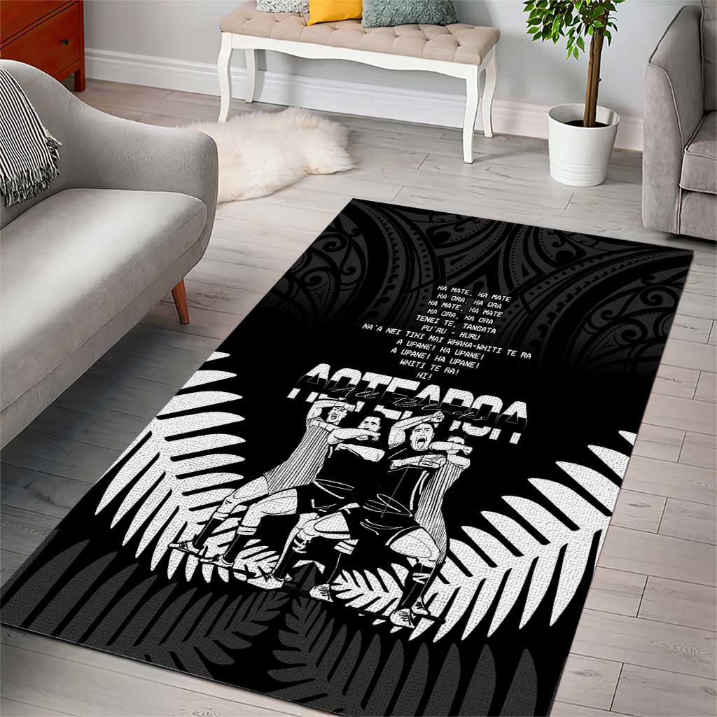 New Zealand Silver Fern Rugby Area Rug Haka Dance With Aotearoa Maori Pattern - Vibe Hoodie Shop