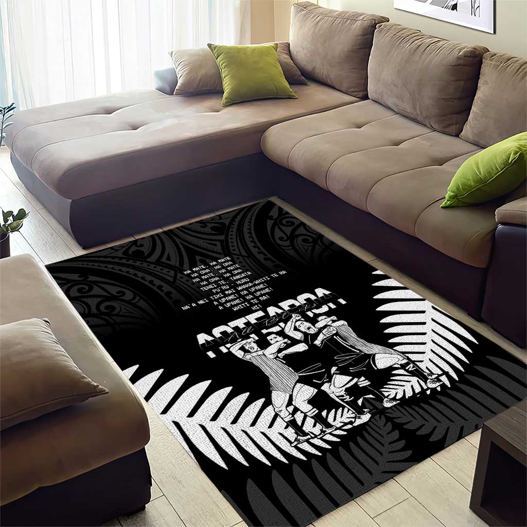 New Zealand Silver Fern Rugby Area Rug Haka Dance With Aotearoa Maori Pattern - Vibe Hoodie Shop