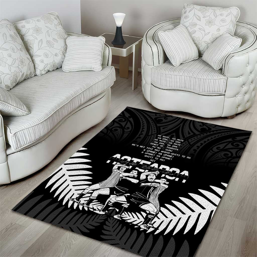 New Zealand Silver Fern Rugby Area Rug Haka Dance With Aotearoa Maori Pattern - Vibe Hoodie Shop