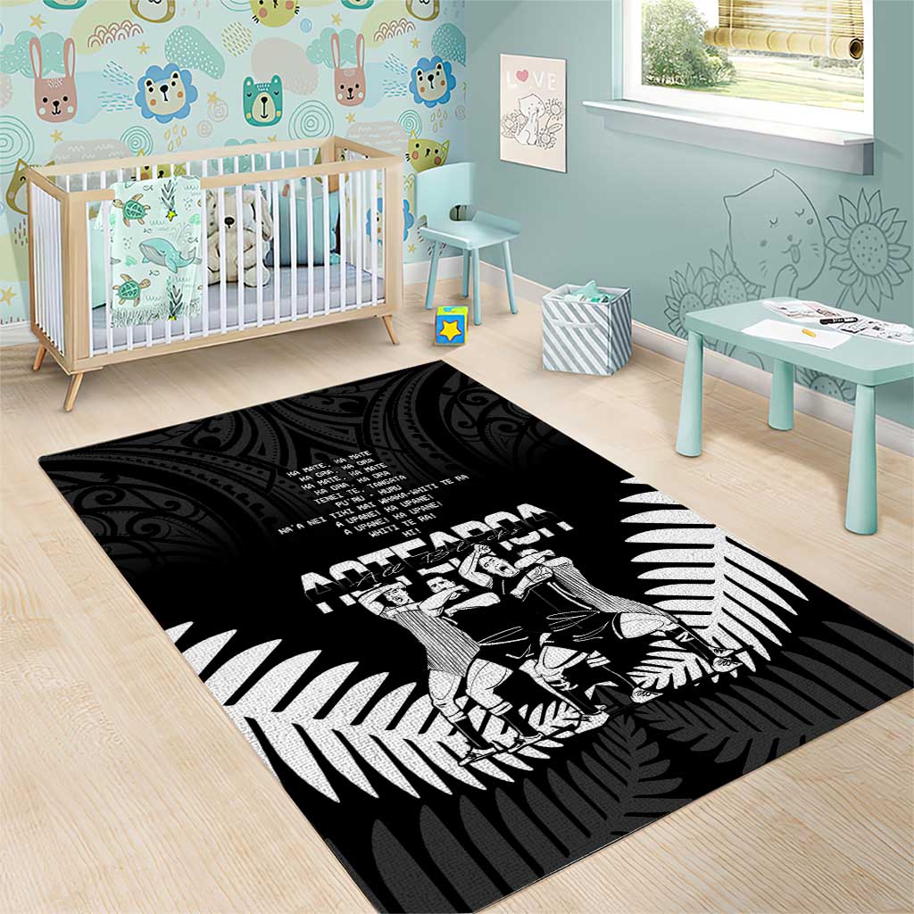 New Zealand Silver Fern Rugby Area Rug Haka Dance With Aotearoa Maori Pattern - Vibe Hoodie Shop