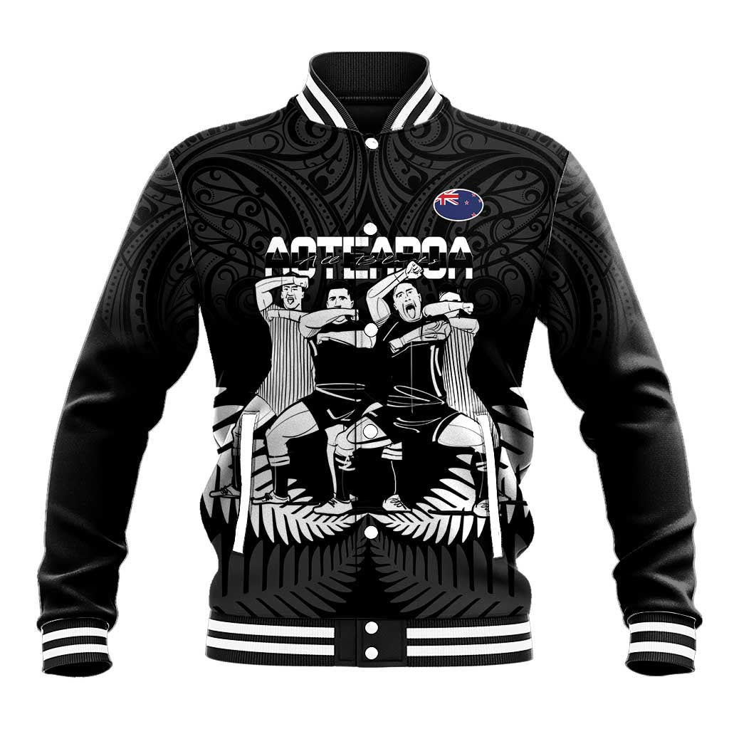 New Zealand Silver Fern Rugby Baseball Jacket Haka Dance With Aotearoa Maori Pattern - Vibe Hoodie Shop