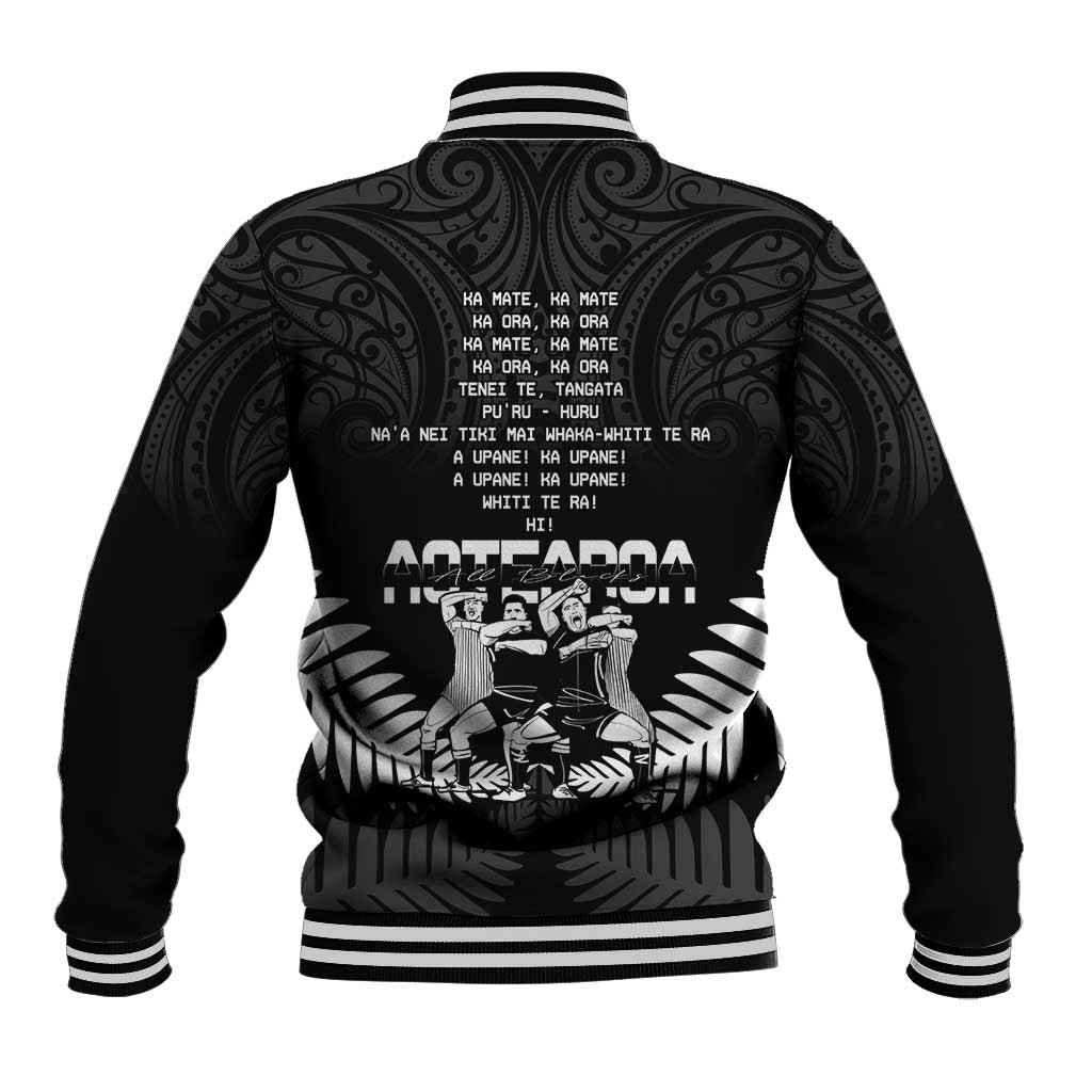 New Zealand Silver Fern Rugby Baseball Jacket Haka Dance With Aotearoa Maori Pattern - Vibe Hoodie Shop