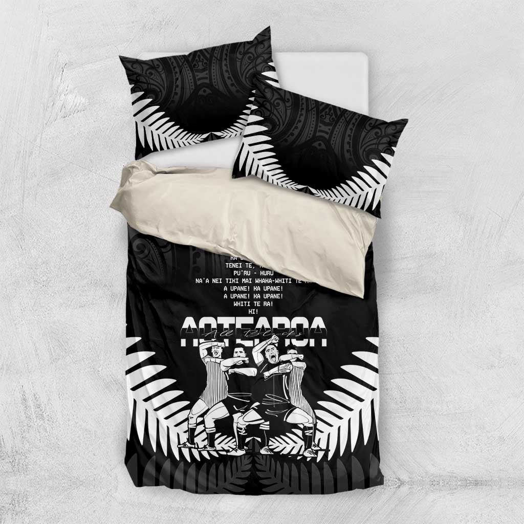 New Zealand Silver Fern Rugby Bedding Set Haka Dance With Aotearoa Maori Pattern - Vibe Hoodie Shop