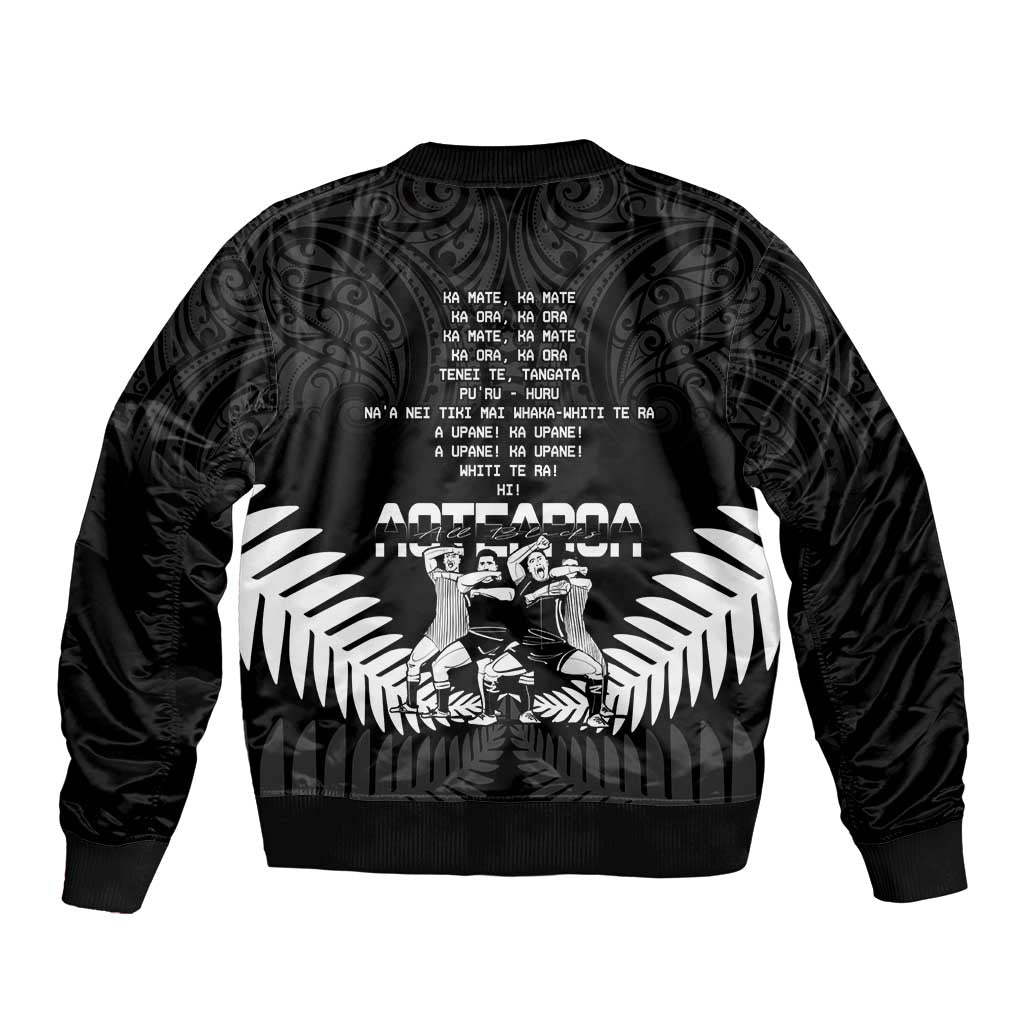 New Zealand Silver Fern Rugby Bomber Jacket Haka Dance With Aotearoa Maori Pattern - Vibe Hoodie Shop