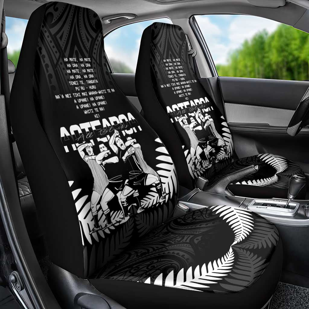 New Zealand Silver Fern Rugby Car Seat Cover Haka Dance With Aotearoa Maori Pattern - Vibe Hoodie Shop