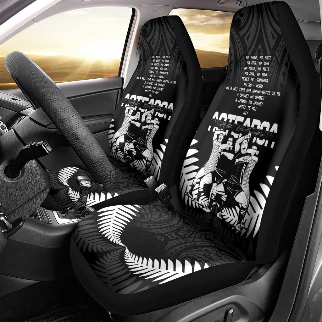 New Zealand Silver Fern Rugby Car Seat Cover Haka Dance With Aotearoa Maori Pattern - Vibe Hoodie Shop