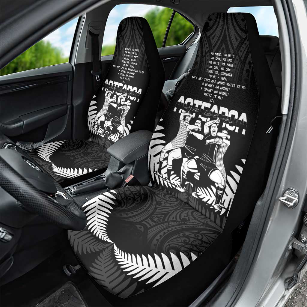 New Zealand Silver Fern Rugby Car Seat Cover Haka Dance With Aotearoa Maori Pattern - Vibe Hoodie Shop