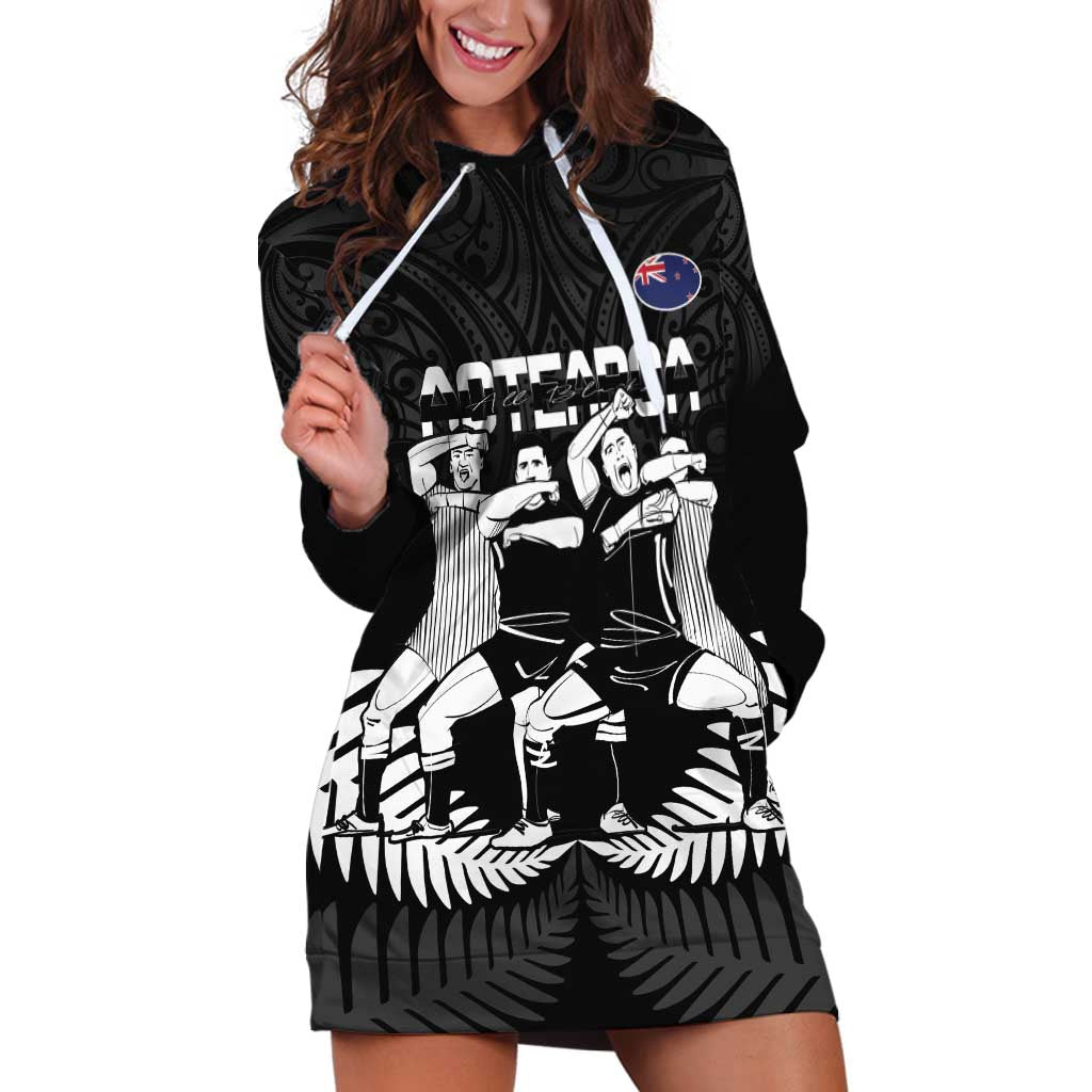 New Zealand Silver Fern Rugby Hoodie Dress Haka Dance With Aotearoa Maori Pattern - Vibe Hoodie Shop