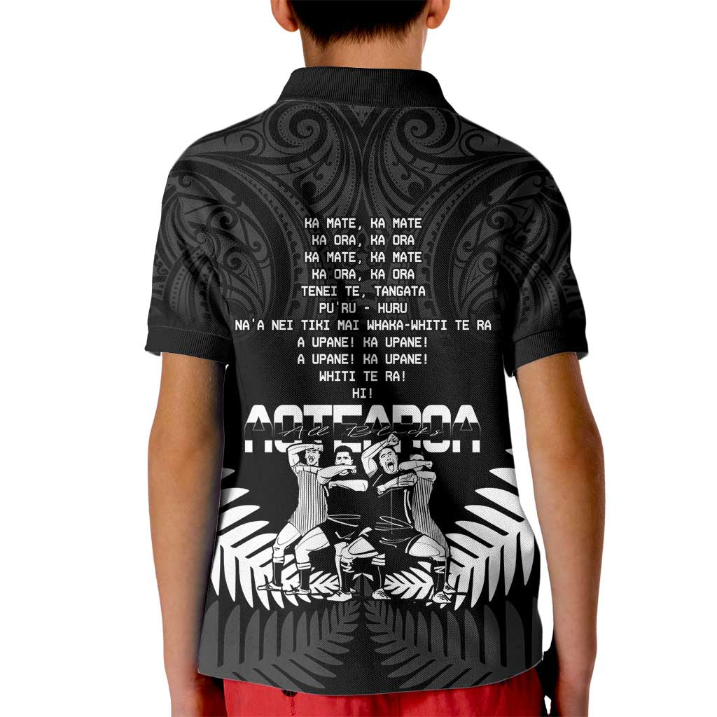 New Zealand Silver Fern Rugby Kid Polo Shirt Haka Dance With Aotearoa Maori Pattern - Vibe Hoodie Shop