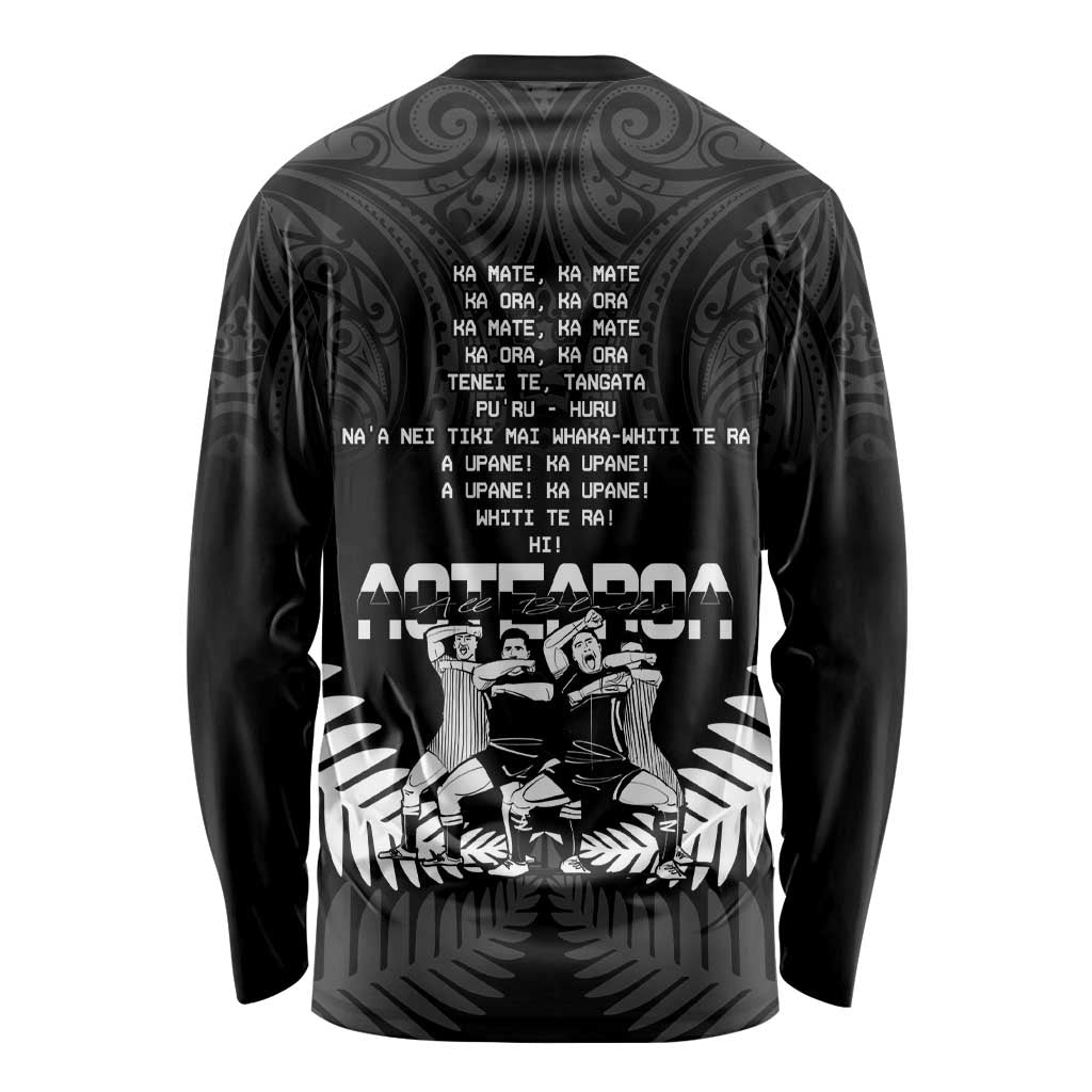 New Zealand Silver Fern Rugby Long Sleeve Shirt Haka Dance With Aotearoa Maori Pattern - Vibe Hoodie Shop