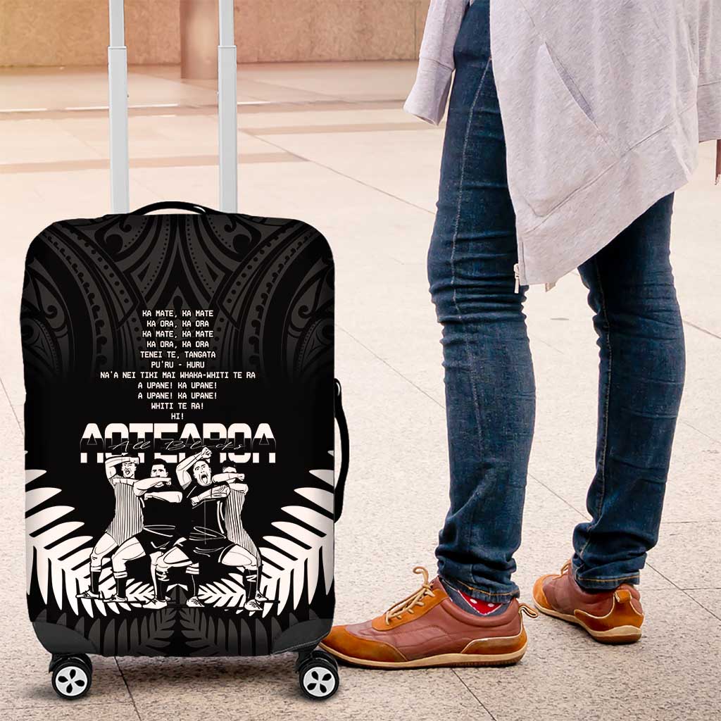 New Zealand Silver Fern Rugby Luggage Cover Haka Dance With Aotearoa Maori Pattern - Vibe Hoodie Shop