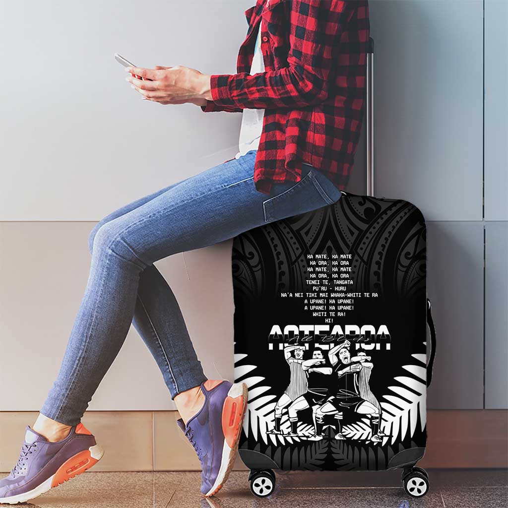 New Zealand Silver Fern Rugby Luggage Cover Haka Dance With Aotearoa Maori Pattern - Vibe Hoodie Shop