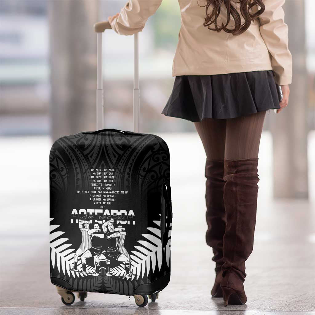 New Zealand Silver Fern Rugby Luggage Cover Haka Dance With Aotearoa Maori Pattern - Vibe Hoodie Shop