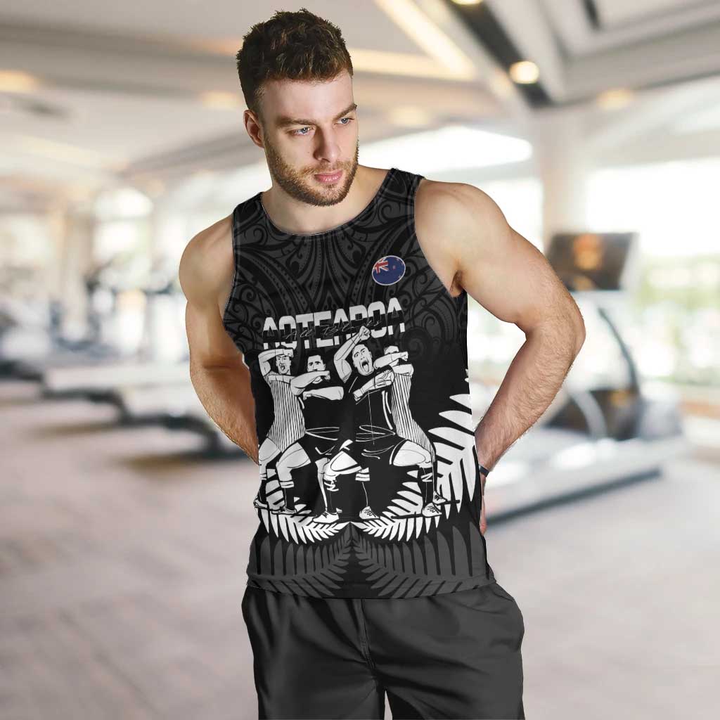 New Zealand Silver Fern Rugby Men Tank Top Haka Dance With Aotearoa Maori Pattern - Vibe Hoodie Shop