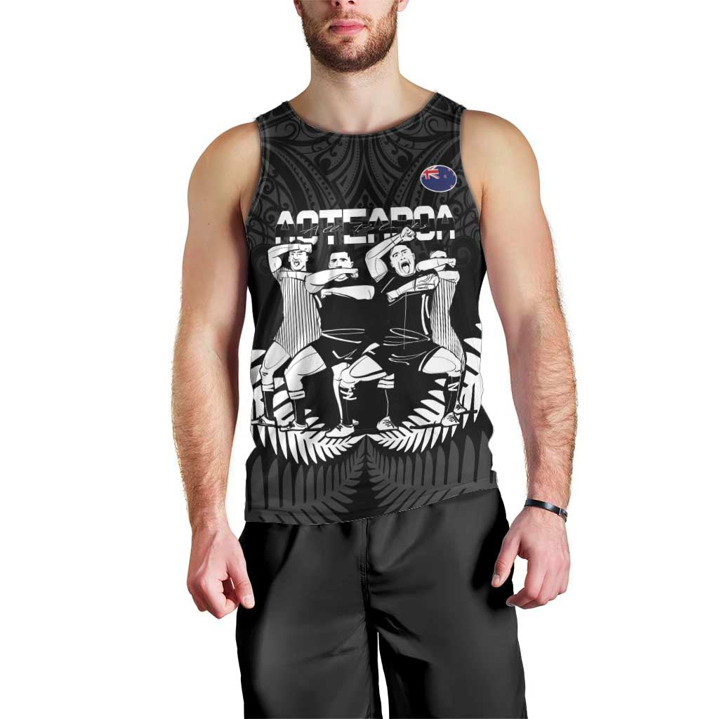 New Zealand Silver Fern Rugby Men Tank Top Haka Dance With Aotearoa Maori Pattern - Vibe Hoodie Shop