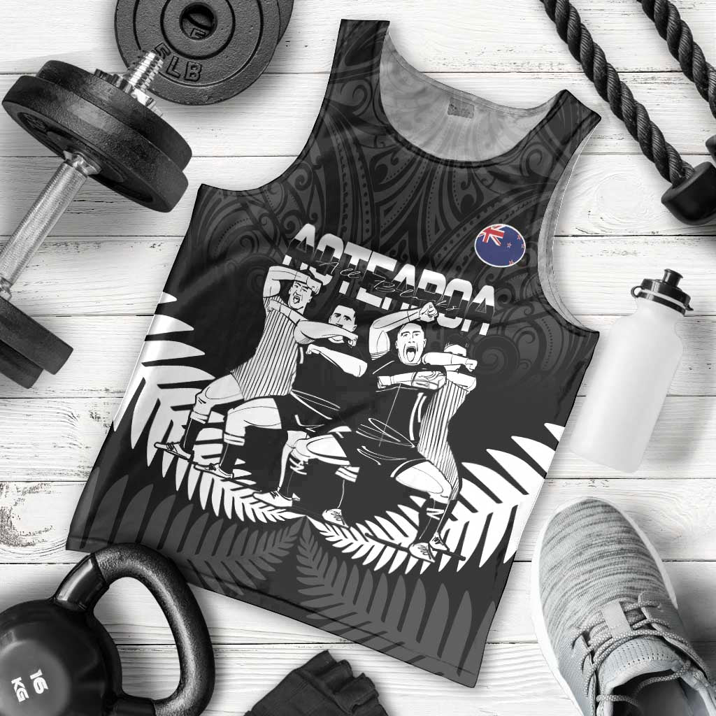New Zealand Silver Fern Rugby Men Tank Top Haka Dance With Aotearoa Maori Pattern - Vibe Hoodie Shop