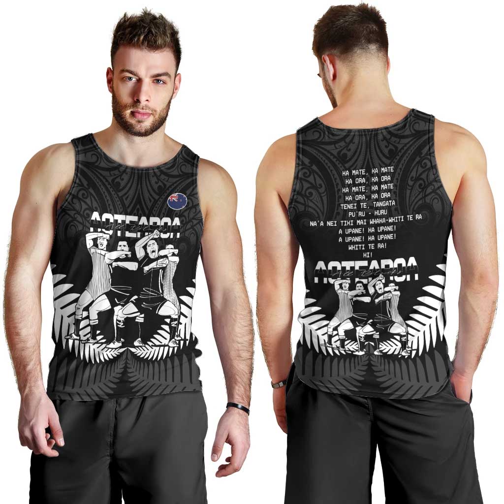 New Zealand Silver Fern Rugby Men Tank Top Haka Dance With Aotearoa Maori Pattern - Vibe Hoodie Shop
