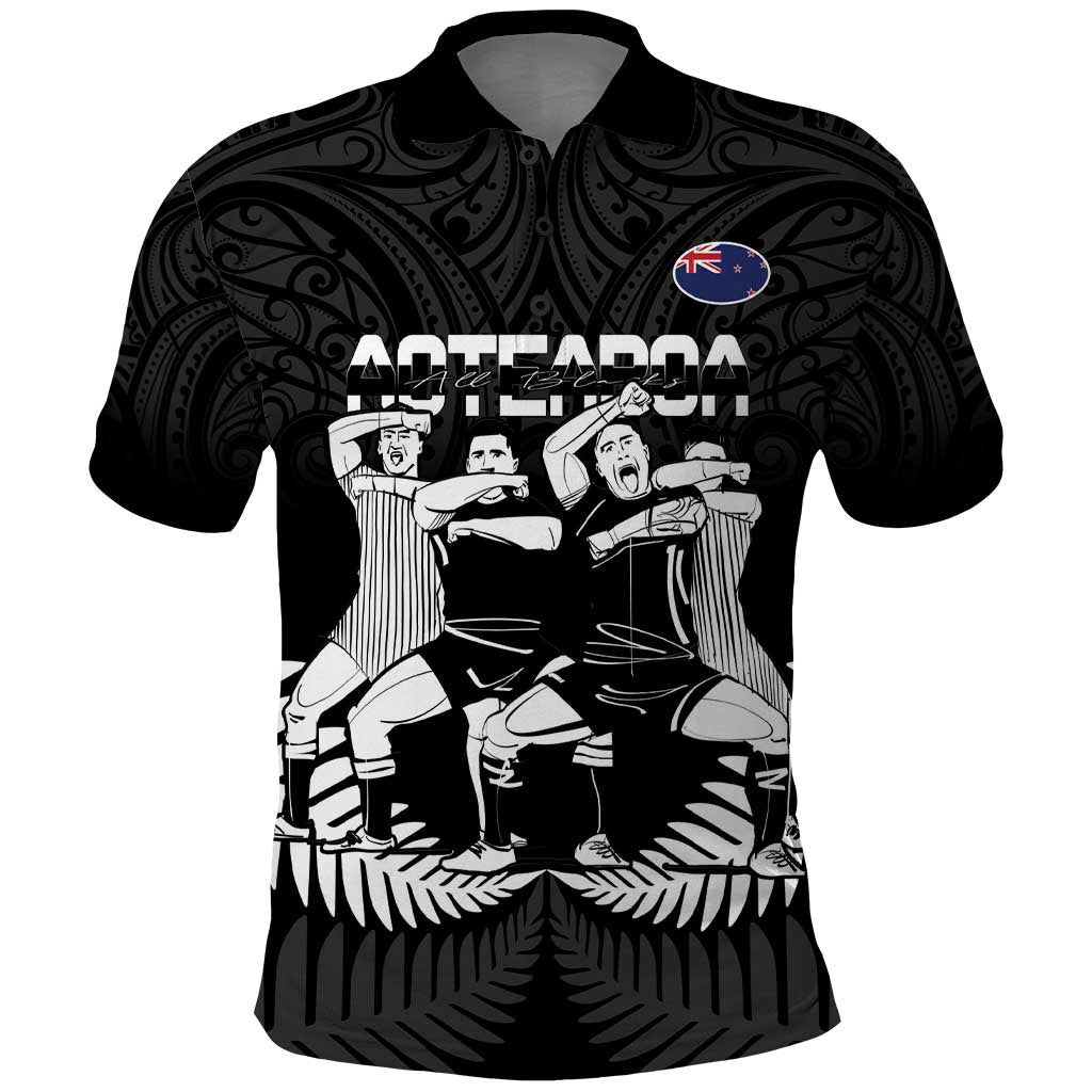 New Zealand Silver Fern Rugby Polo Shirt Haka Dance With Aotearoa Maori Pattern - Vibe Hoodie Shop