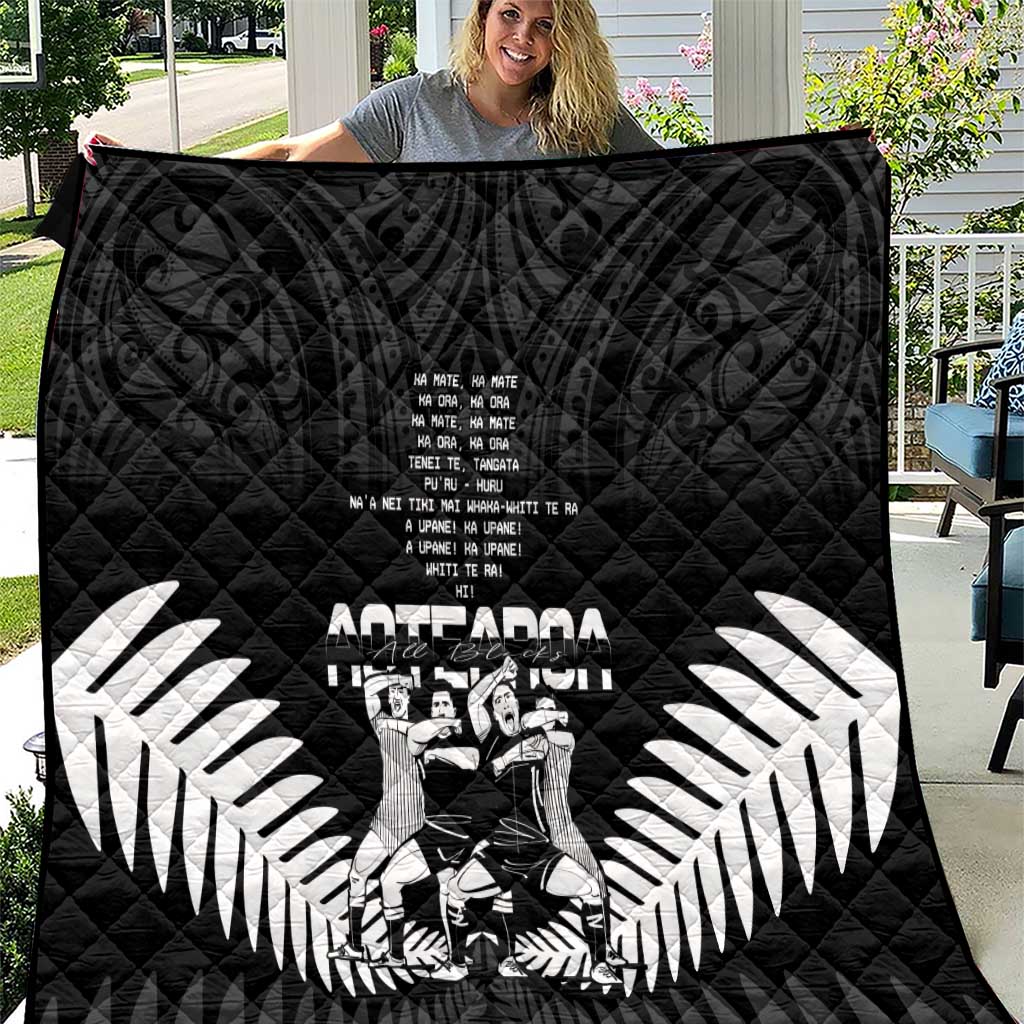 New Zealand Silver Fern Rugby Quilt Haka Dance With Aotearoa Maori Pattern - Vibe Hoodie Shop