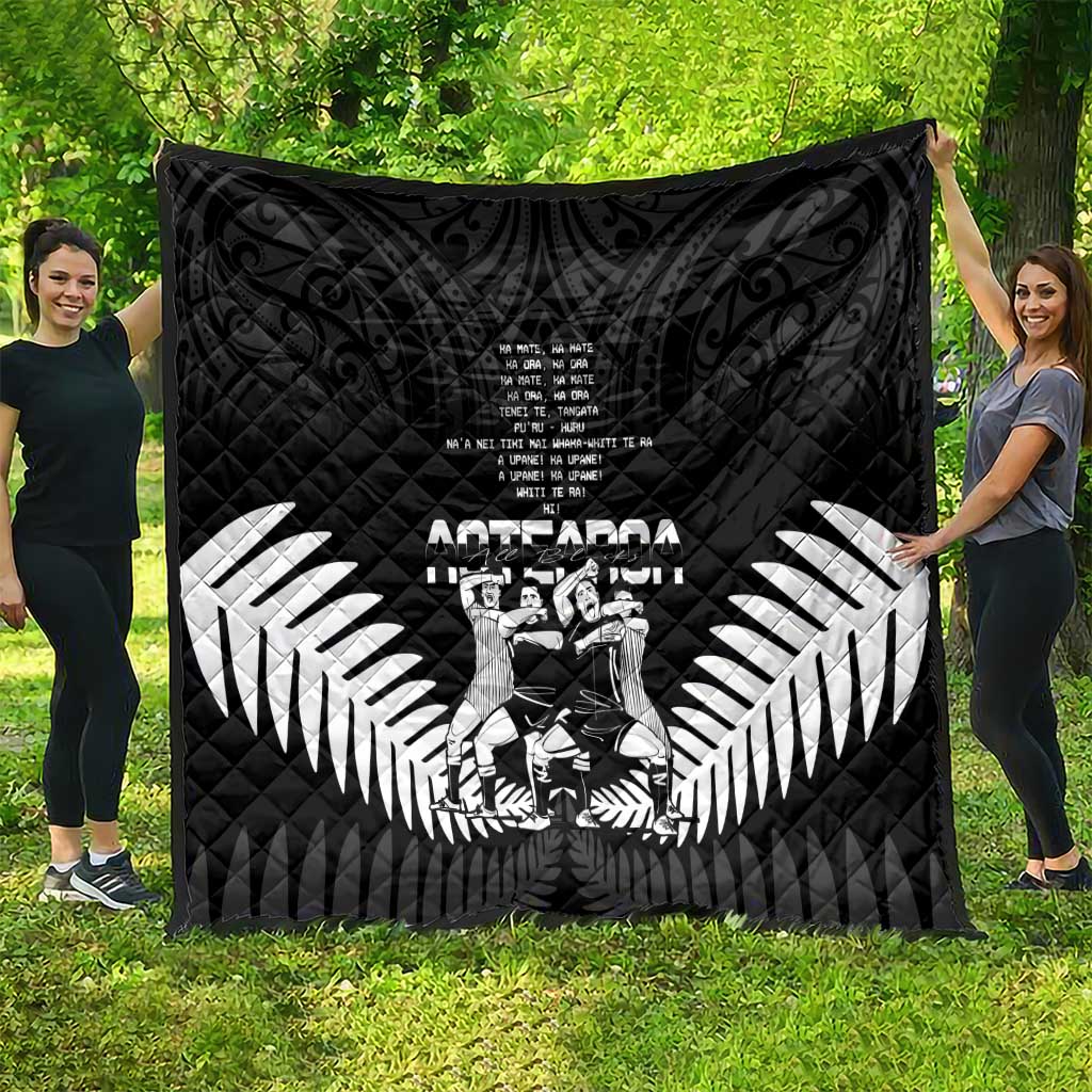 New Zealand Silver Fern Rugby Quilt Haka Dance With Aotearoa Maori Pattern - Vibe Hoodie Shop