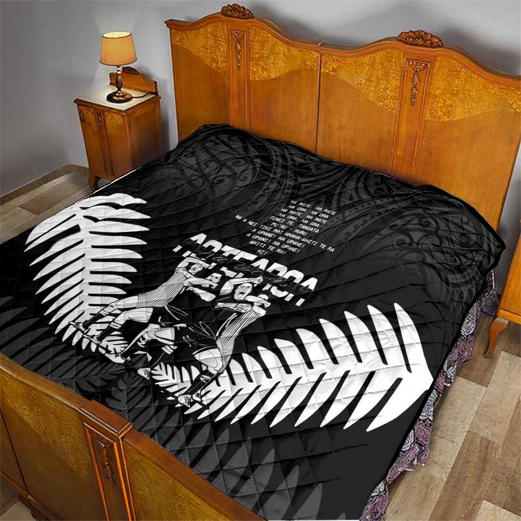 New Zealand Silver Fern Rugby Quilt Haka Dance With Aotearoa Maori Pattern - Vibe Hoodie Shop