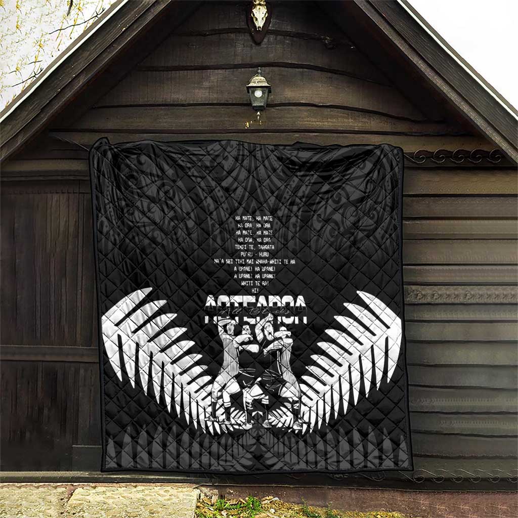 New Zealand Silver Fern Rugby Quilt Haka Dance With Aotearoa Maori Pattern - Vibe Hoodie Shop
