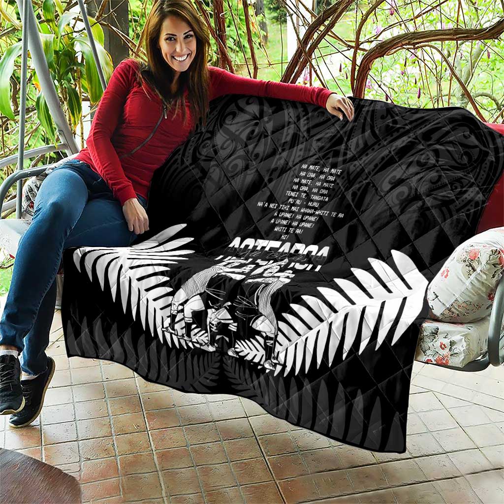 New Zealand Silver Fern Rugby Quilt Haka Dance With Aotearoa Maori Pattern - Vibe Hoodie Shop