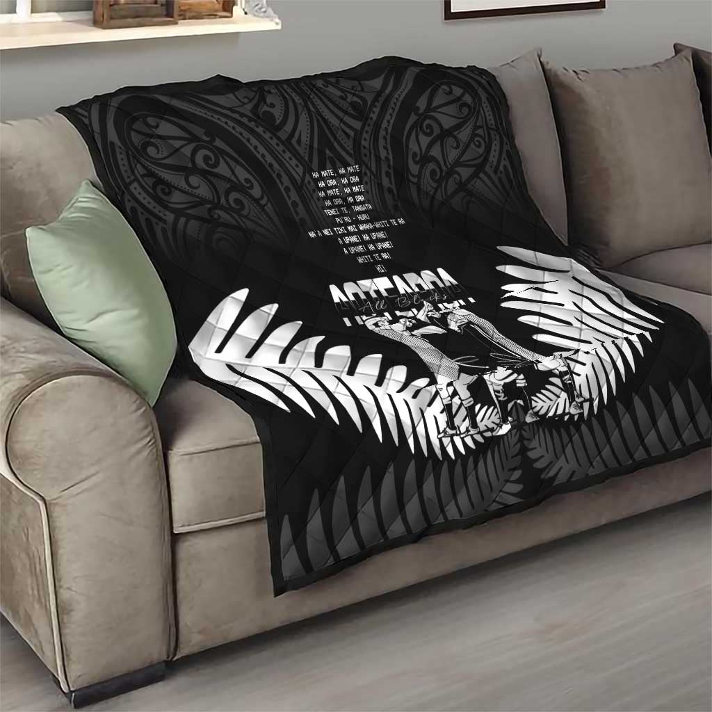 New Zealand Silver Fern Rugby Quilt Haka Dance With Aotearoa Maori Pattern - Vibe Hoodie Shop