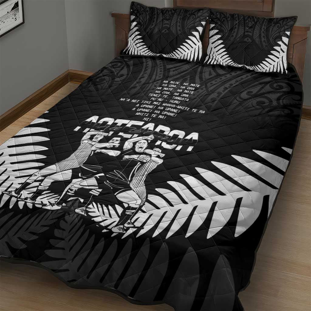 New Zealand Silver Fern Rugby Quilt Bed Set Haka Dance With Aotearoa Maori Pattern - Vibe Hoodie Shop
