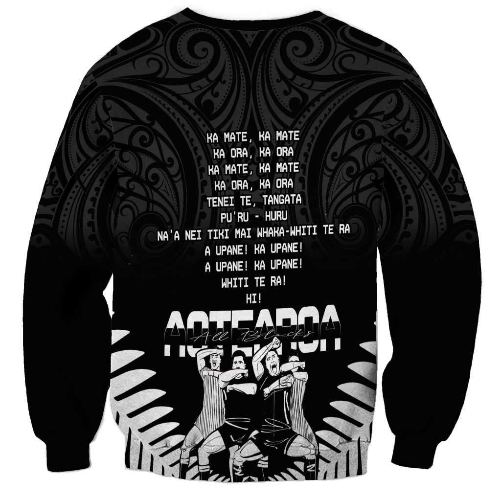 New Zealand Silver Fern Rugby Sweatshirt Haka Dance With Aotearoa Maori Pattern - Vibe Hoodie Shop