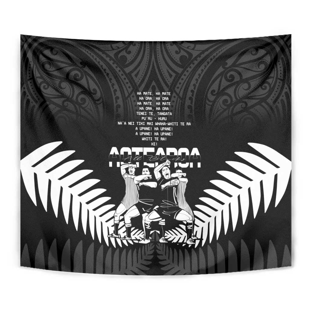 New Zealand Silver Fern Rugby Tapestry Haka Dance With Aotearoa Maori Pattern - Vibe Hoodie Shop