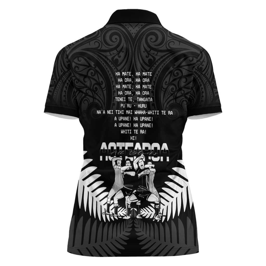 New Zealand Silver Fern Rugby Women Polo Shirt Haka Dance With Aotearoa Maori Pattern - Vibe Hoodie Shop