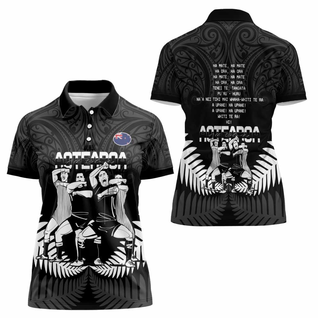 New Zealand Silver Fern Rugby Women Polo Shirt Haka Dance With Aotearoa Maori Pattern - Vibe Hoodie Shop