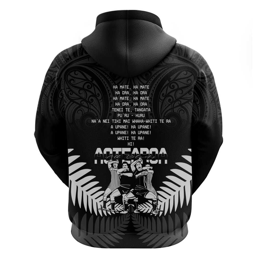 New Zealand Silver Fern Rugby Zip Hoodie Haka Dance With Aotearoa Maori Pattern - Vibe Hoodie Shop