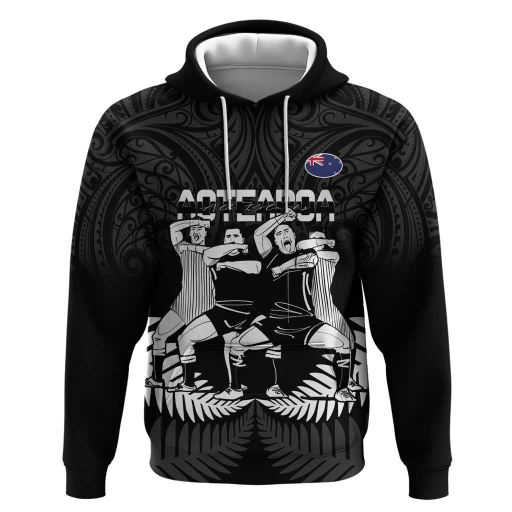 New Zealand Silver Fern Rugby Zip Hoodie Haka Dance With Aotearoa Maori Pattern - Vibe Hoodie Shop