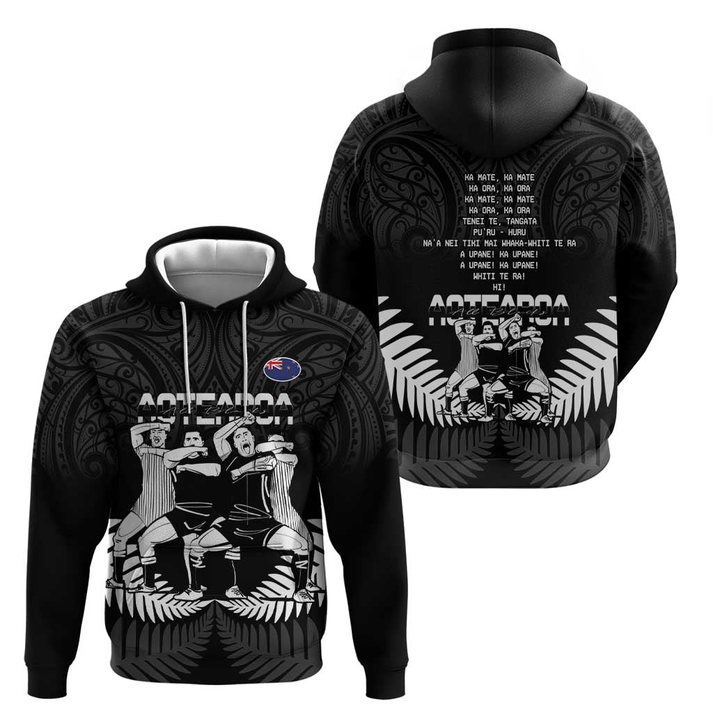New Zealand Silver Fern Rugby Zip Hoodie Haka Dance With Aotearoa Maori Pattern - Vibe Hoodie Shop