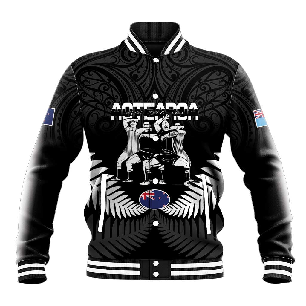 New Zealand And Fiji Tapa Rugby Baseball Jacket Haka Dance Mix Cibi Dance Together - Vibe Hoodie Shop