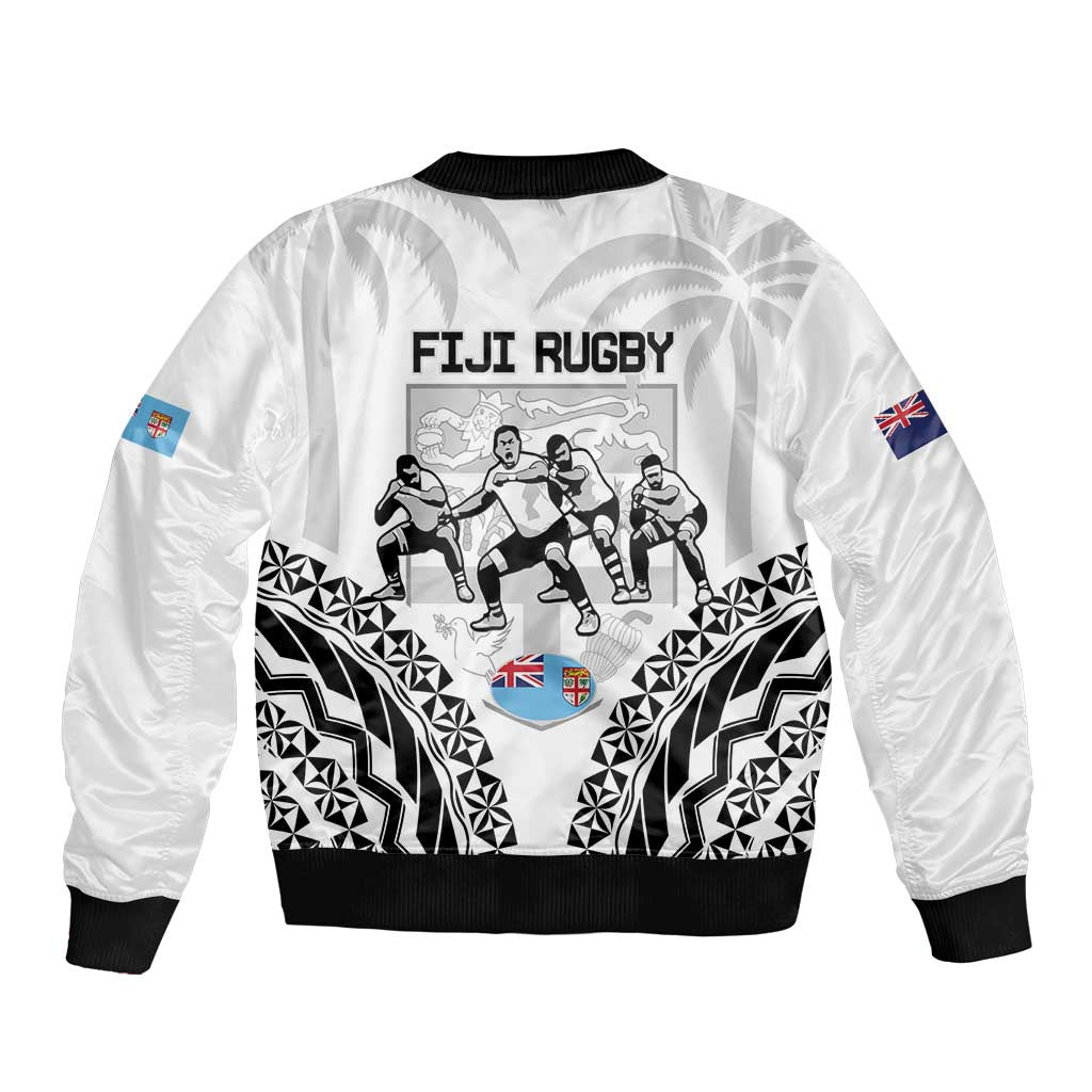 New Zealand And Fiji Tapa Rugby Bomber Jacket Haka Dance Mix Cibi Dance Together - Vibe Hoodie Shop