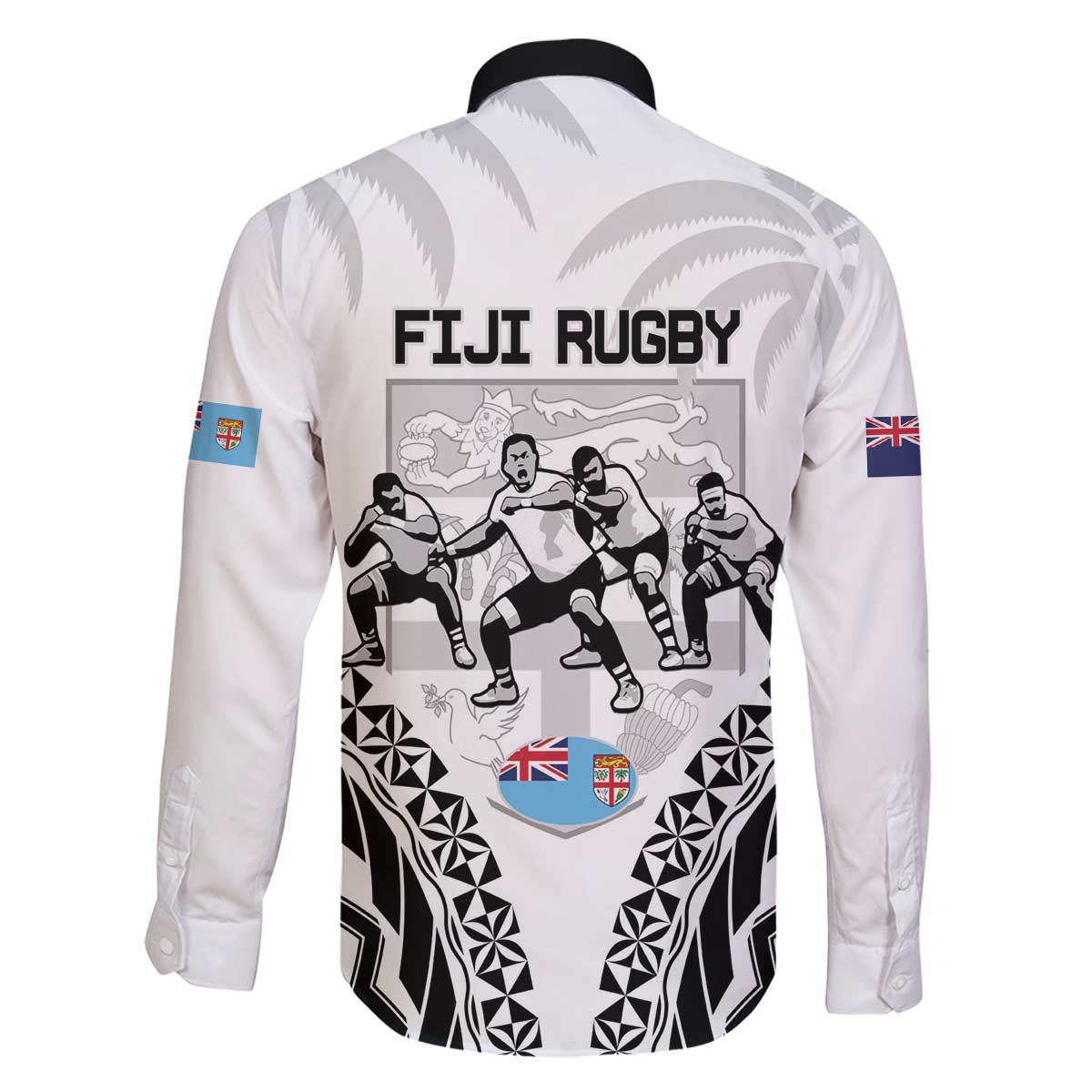 New Zealand And Fiji Tapa Rugby Family Matching Off The Shoulder Long Sleeve Dress and Hawaiian Shirt Haka Dance Mix Cibi Dance Together
