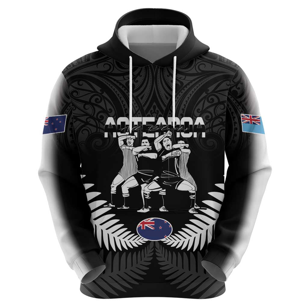 New Zealand And Fiji Tapa Rugby Hoodie Haka Dance Mix Cibi Dance Together - Vibe Hoodie Shop