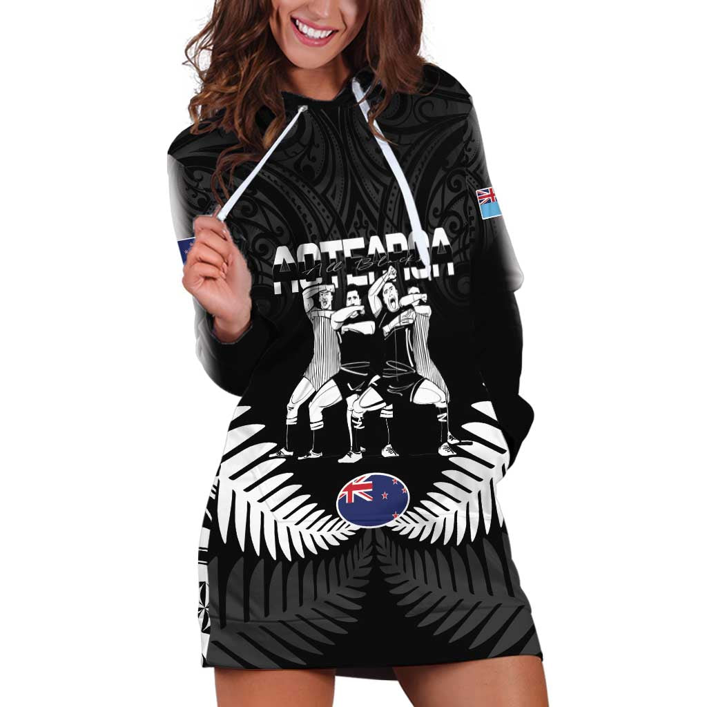 New Zealand And Fiji Tapa Rugby Hoodie Dress Haka Dance Mix Cibi Dance Together - Vibe Hoodie Shop