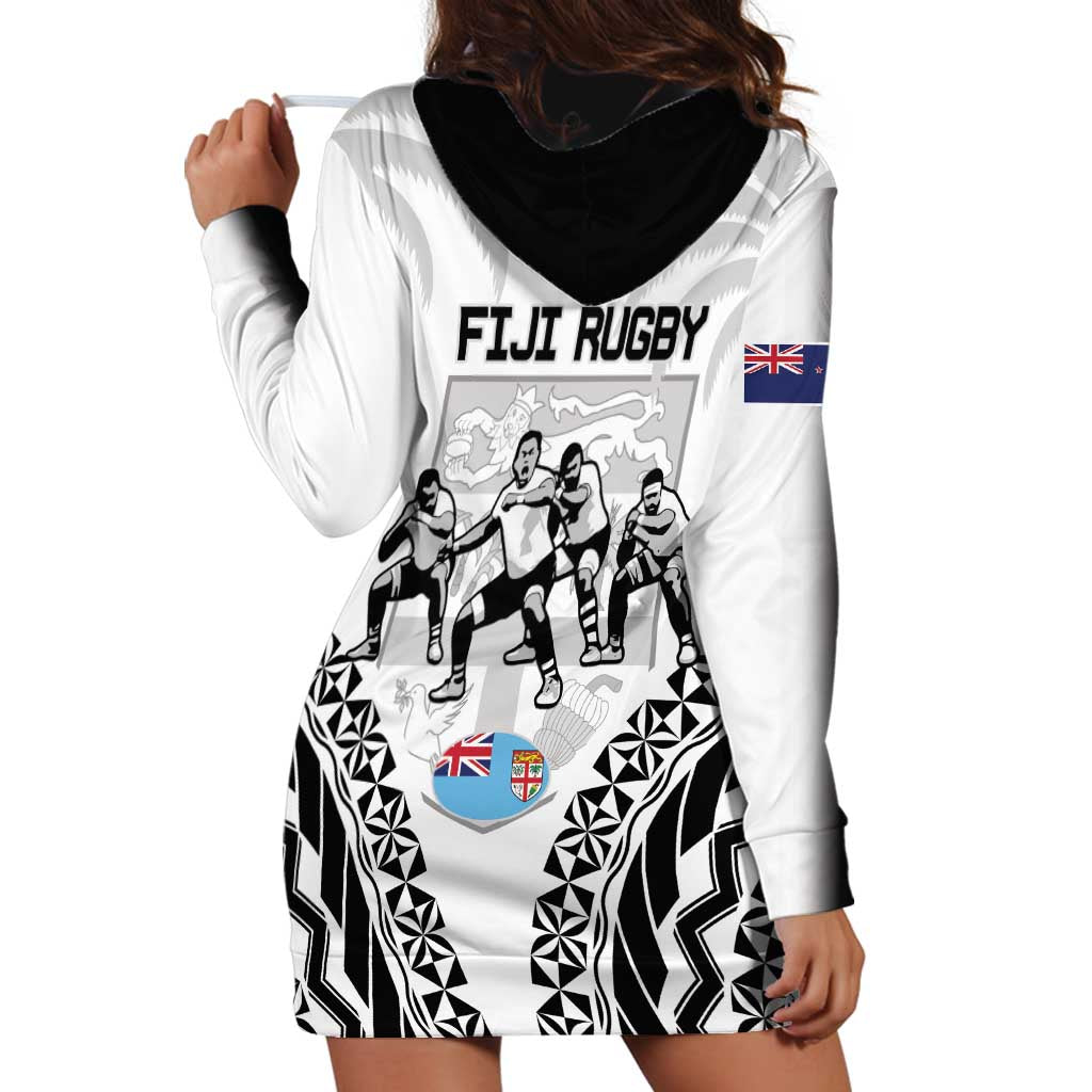 New Zealand And Fiji Tapa Rugby Hoodie Dress Haka Dance Mix Cibi Dance Together - Vibe Hoodie Shop