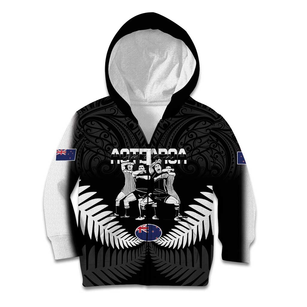 New Zealand And Fiji Tapa Rugby Kid Hoodie Haka Dance Mix Cibi Dance Together - Vibe Hoodie Shop