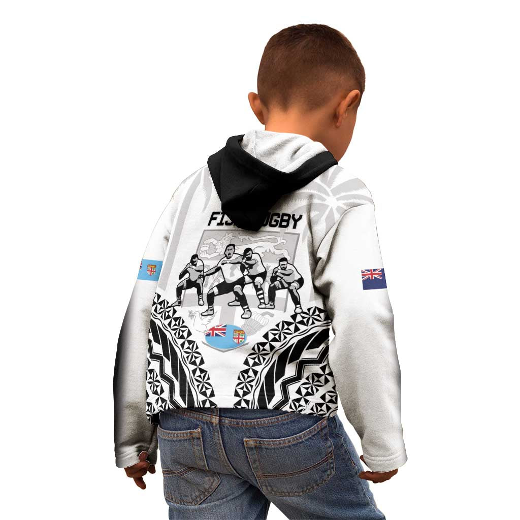 New Zealand And Fiji Tapa Rugby Kid Hoodie Haka Dance Mix Cibi Dance Together - Vibe Hoodie Shop