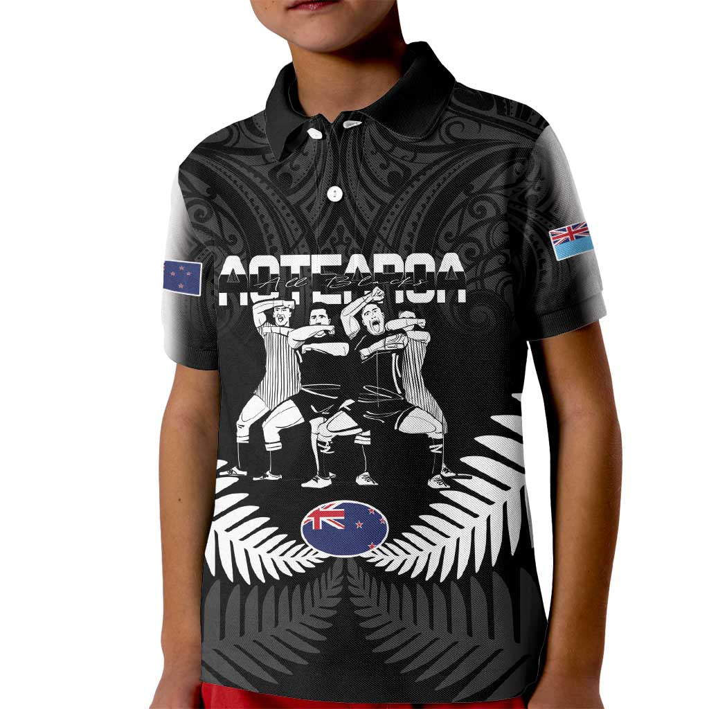 New Zealand And Fiji Tapa Rugby Kid Polo Shirt Haka Dance Mix Cibi Dance Together - Vibe Hoodie Shop