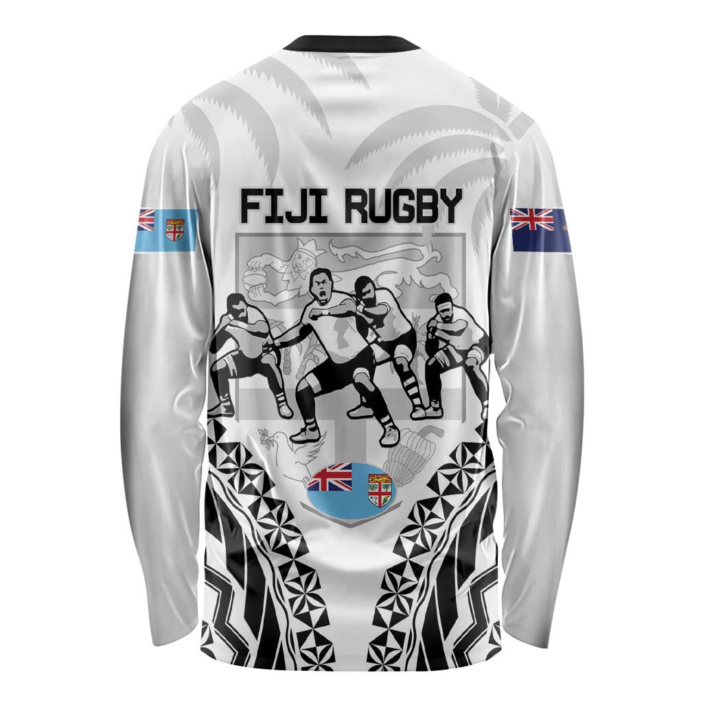 New Zealand And Fiji Tapa Rugby Long Sleeve Shirt Haka Dance Mix Cibi Dance Together - Vibe Hoodie Shop